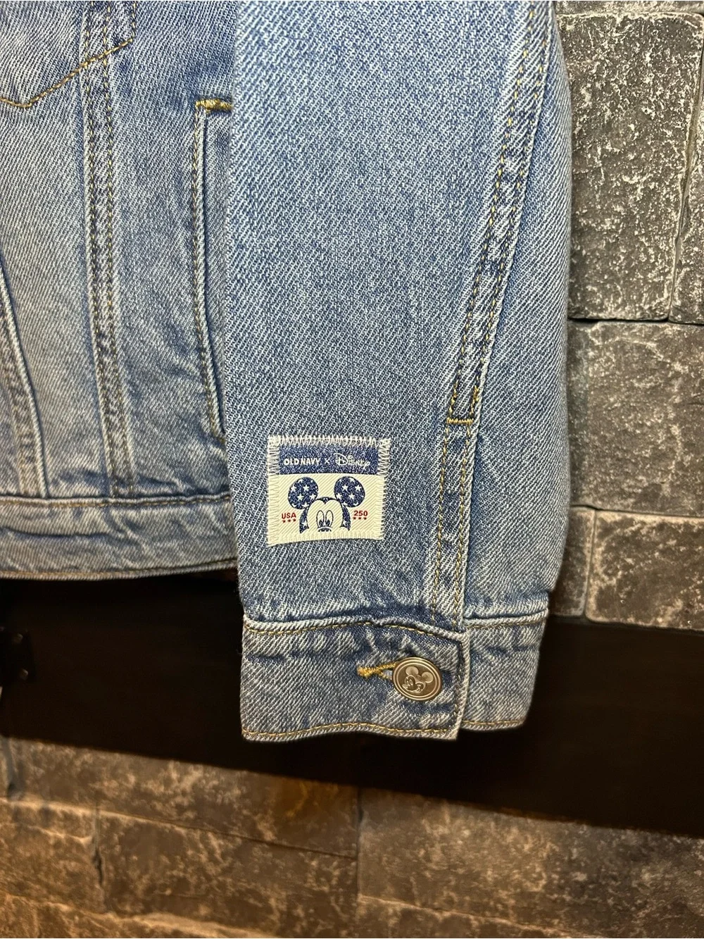 Old Navy/ Disney Light Blue Denim Jean Jacket with Subtle Disney Patch